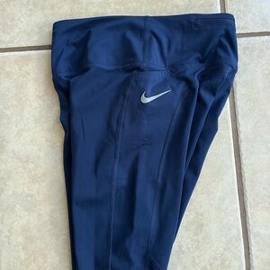 Nike navy Blue Leggings with white Logo